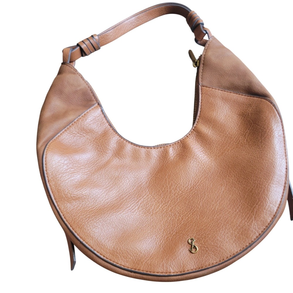 Sam Libby Womens Hobo Bag Medium Tan Faux Leather Boho Chic Shoulder Bag